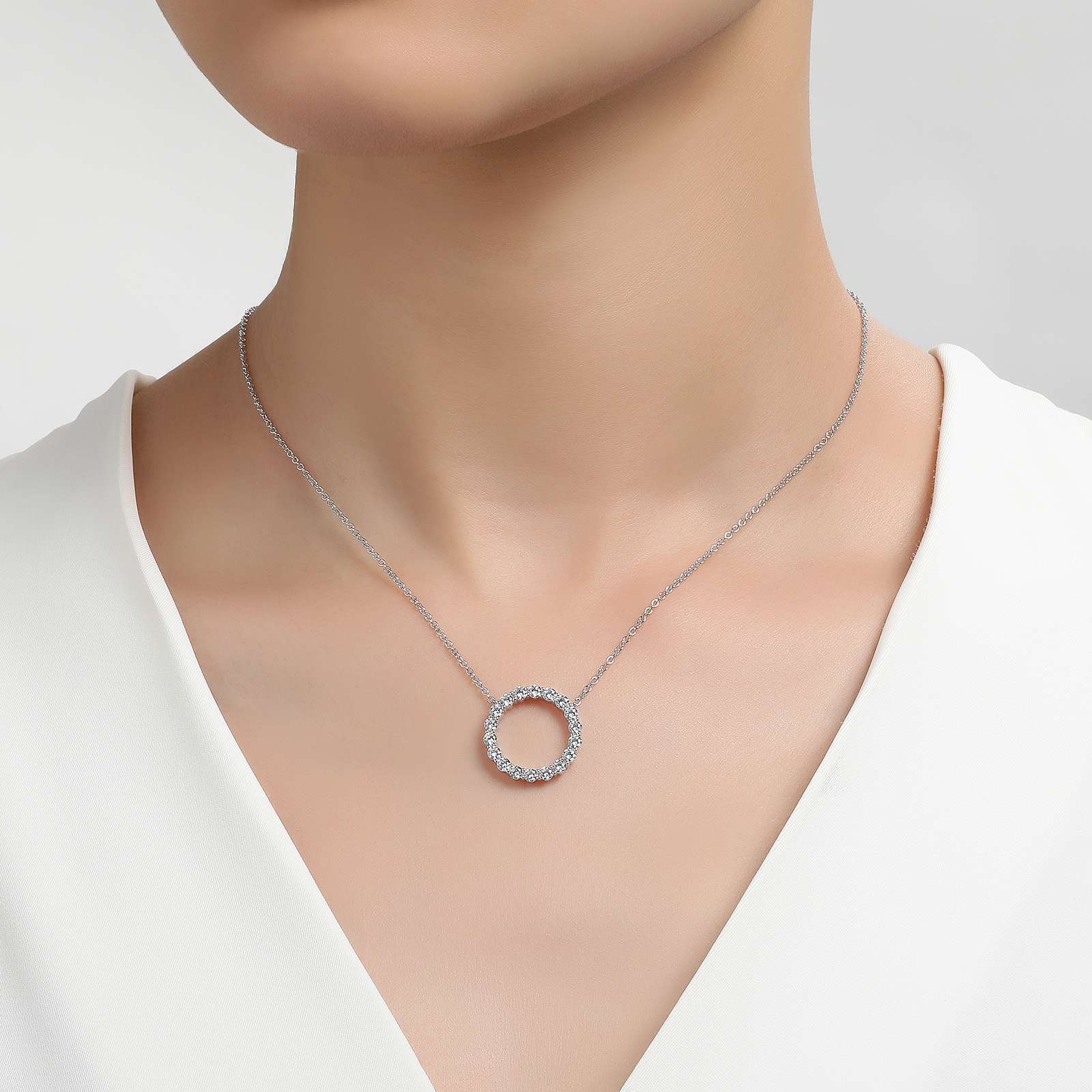 LAFONN 1.15 CTW Open Circle Necklace N0190CLP20