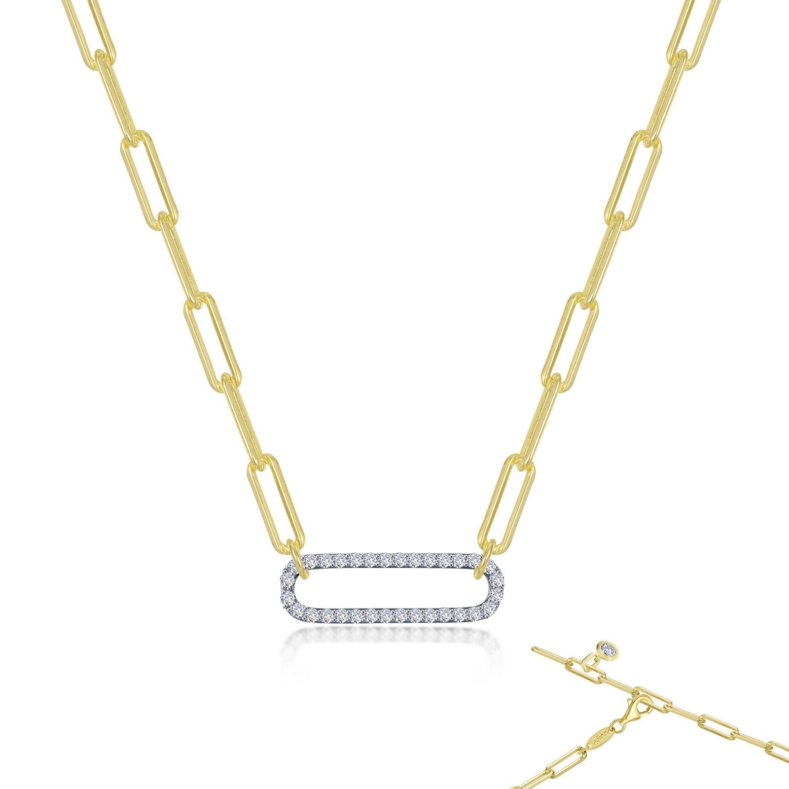 LAFONN 2-Tone Paperclip Necklace N0239CLT20