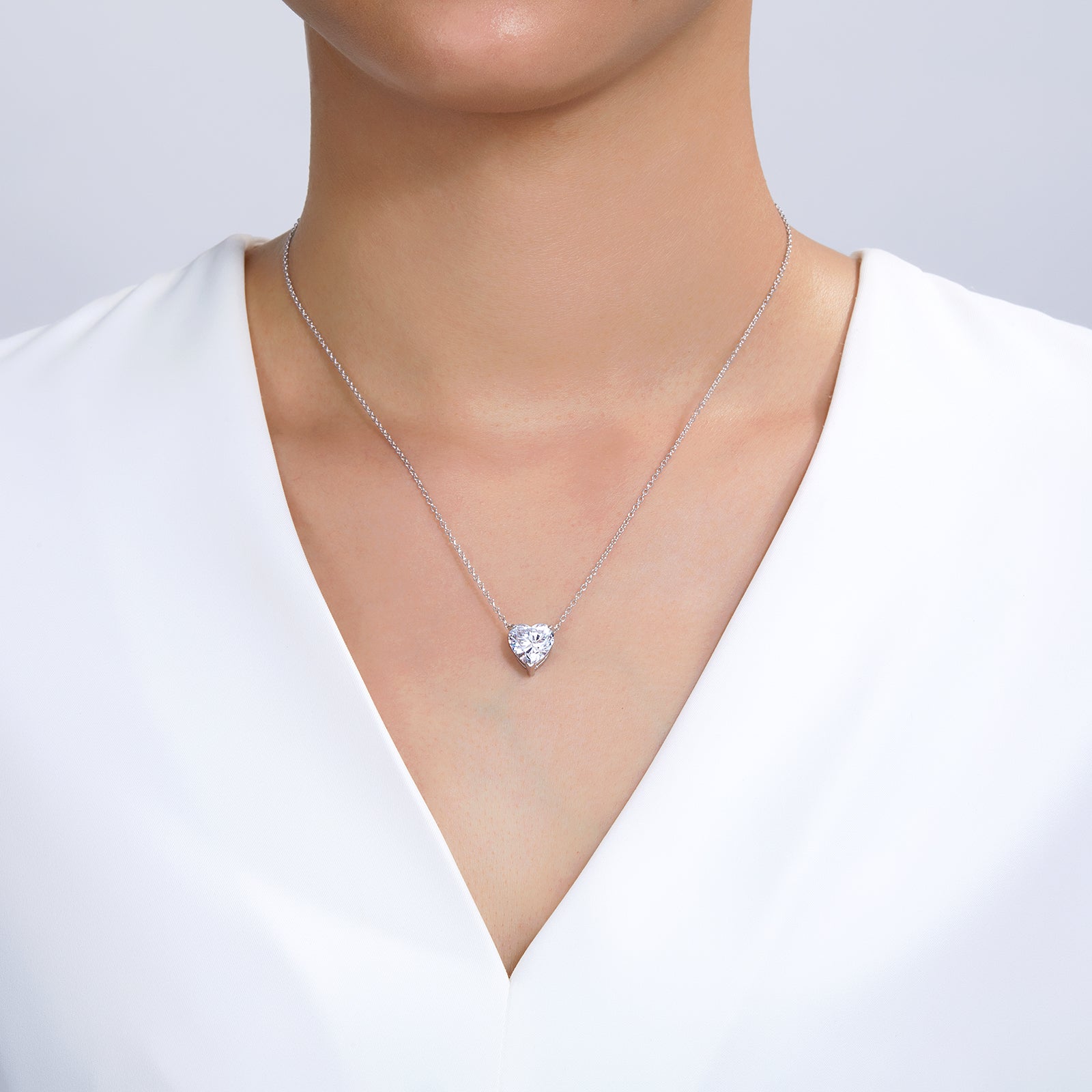 LAFONN Heart Solitaire Necklace N0245CLG20