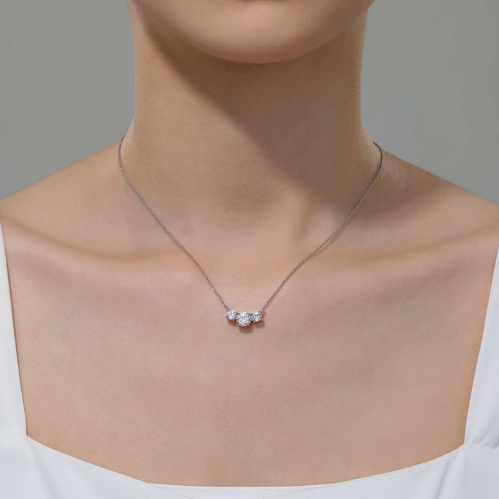 LAFONN Three-Stone Necklace N0259CLP20