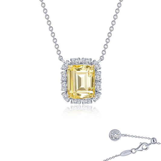 LAFONN Emerald-Cut Halo Necklace N0276CAT20
