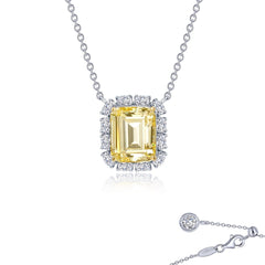LAFONN Emerald-Cut Halo Necklace N0276CAT20