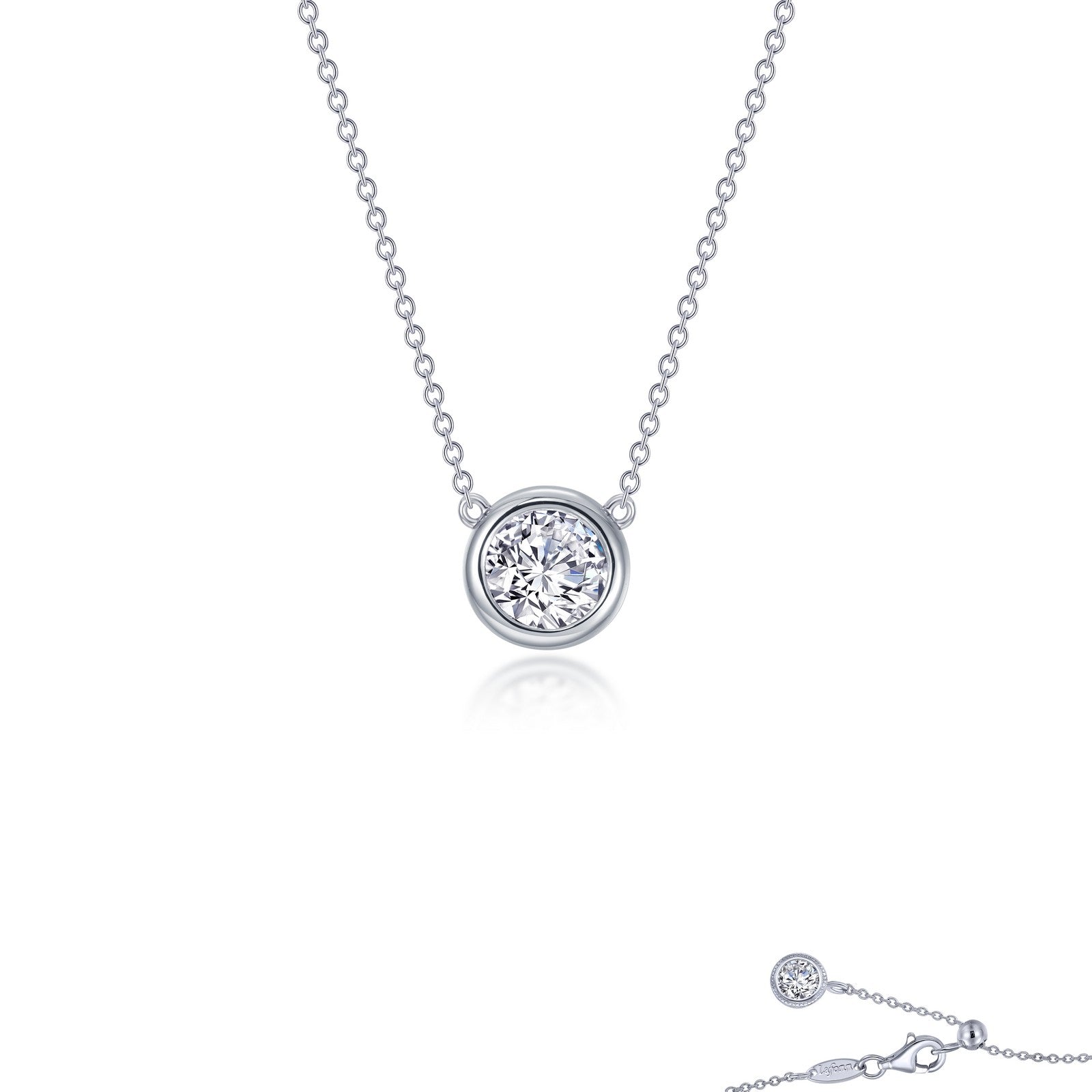 LAFONN 0.5 CTW Bezel-set Solitaire Necklace N0291CLP16