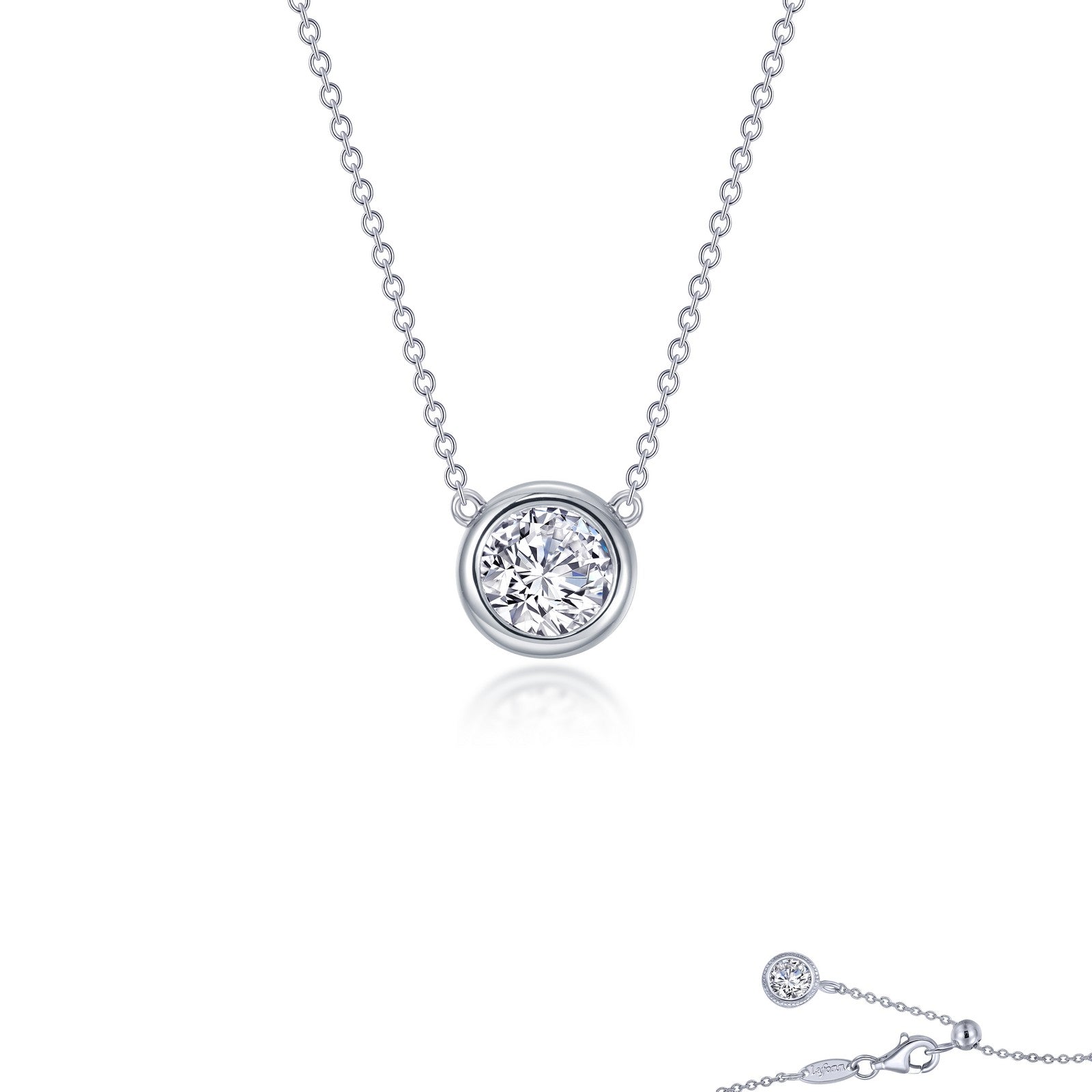 LAFONN 0.6 CTW Bezel-set Solitaire Necklace N0292CLG16