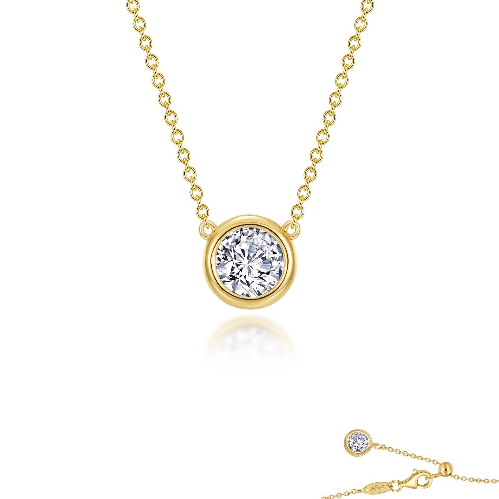 LAFONN 1.1 CTW Bezel-set Solitaire Necklace N0294CLG16