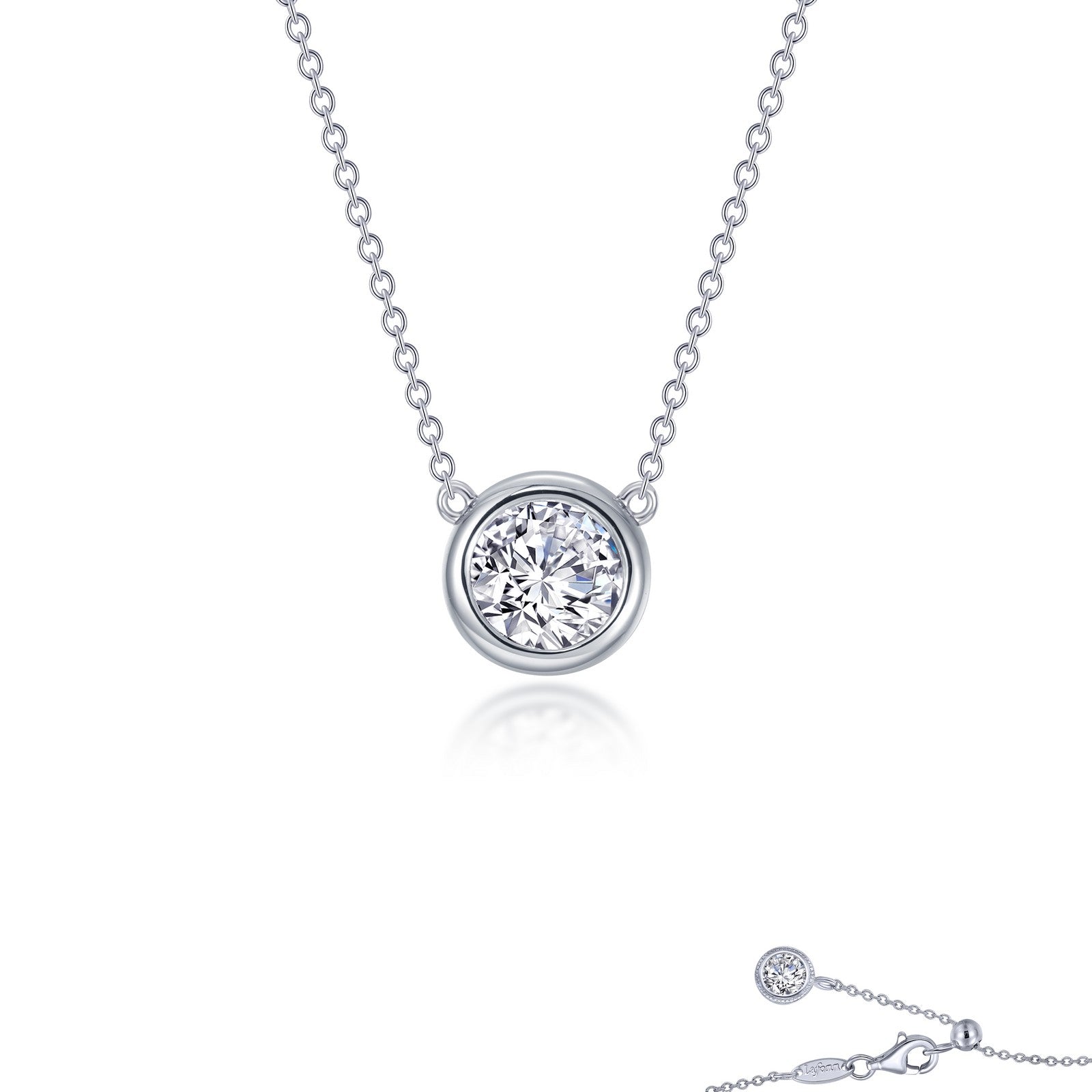 LAFONN 1.1 CTW Bezel-set Solitaire Necklace N0294CLG16