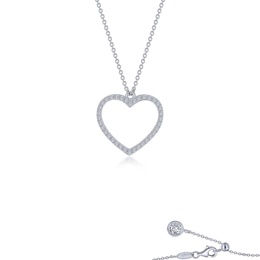 LAFONN 0.79 CTW Pave Open Heart Necklace N0308CLP20