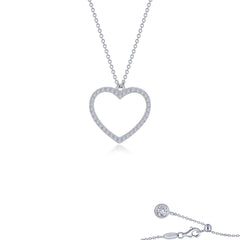 LAFONN 0.79 CTW Pave Open Heart Necklace N0308CLP20