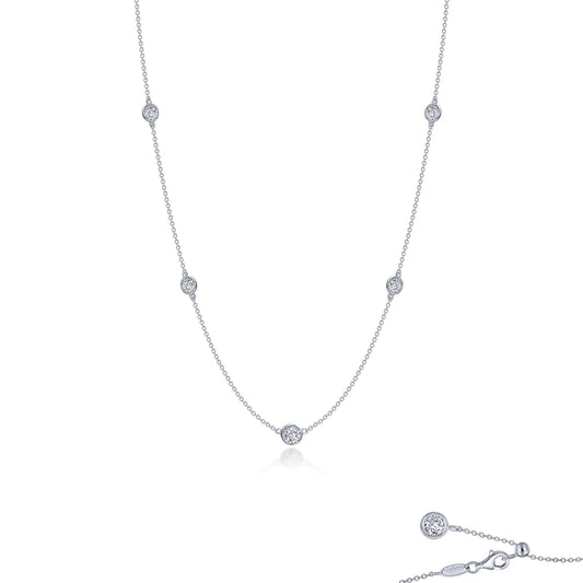 LAFONN Bezel-set Station Necklace N0309CLP20