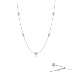 LAFONN Bezel-set Station Necklace N0309CLP20