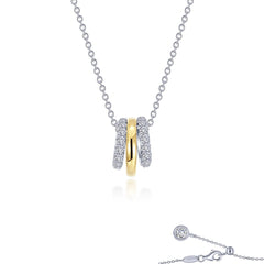 LAFONN Two-tone Tube Charm on Chain Necklace N0310CLT20