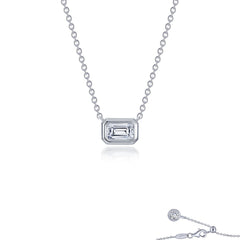 LAFONN East-West Bezel-Set Emerald-Cut Solitaire Choker Necklace N0312CLP16