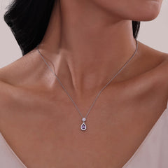 LAFONN Pear Shape Halo Necklace N0318GNP20