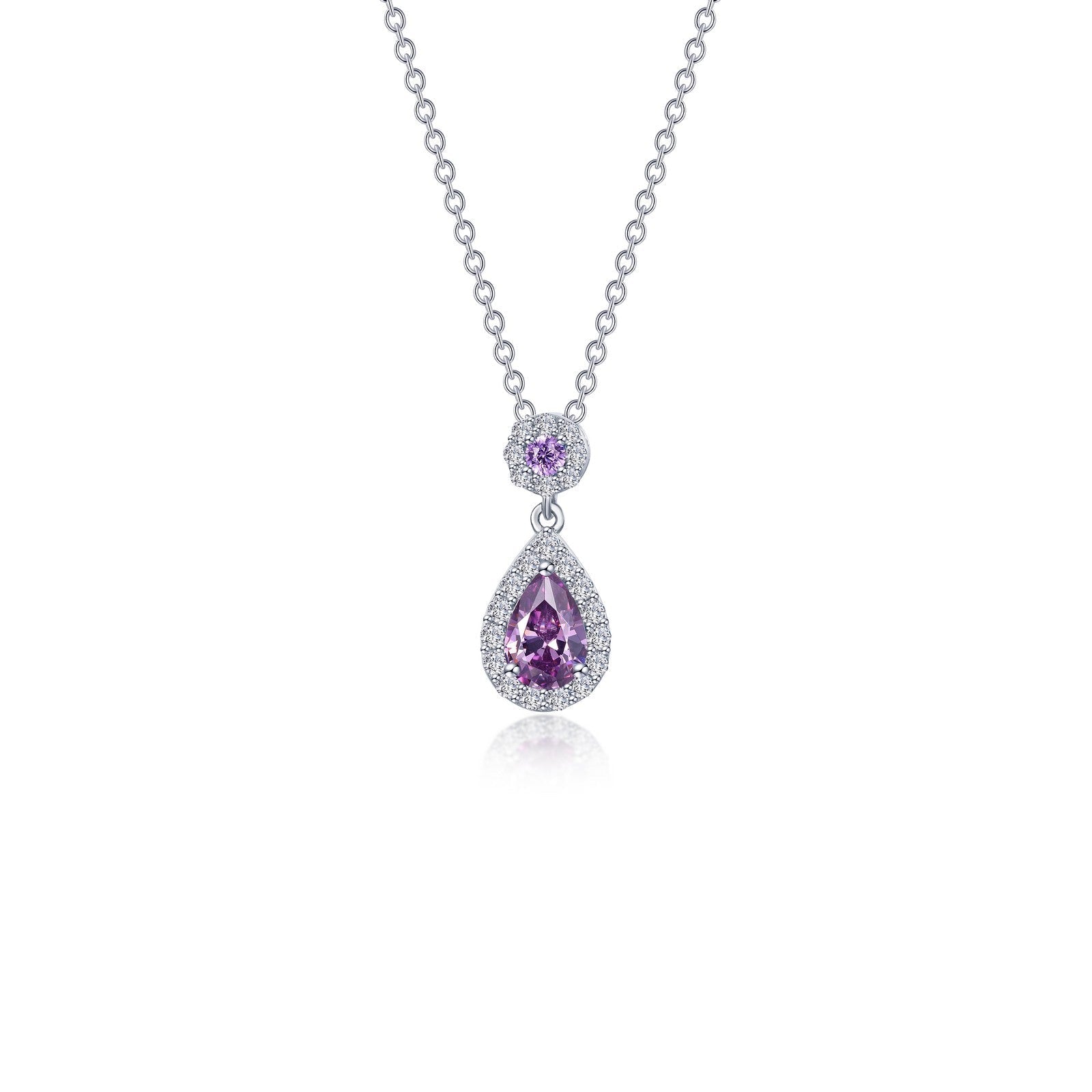 LAFONN Pear Shape Halo Necklace N0318GNP20