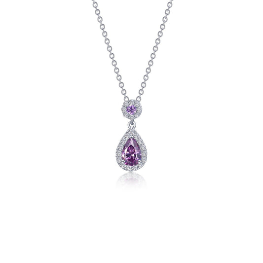 LAFONN Pear Shape Halo Necklace N0318AMP20