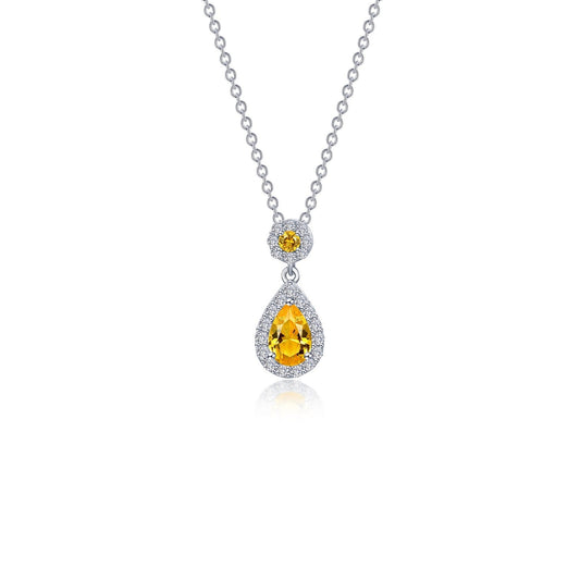 LAFONN Pear Shape Halo Necklace N0318CAP20