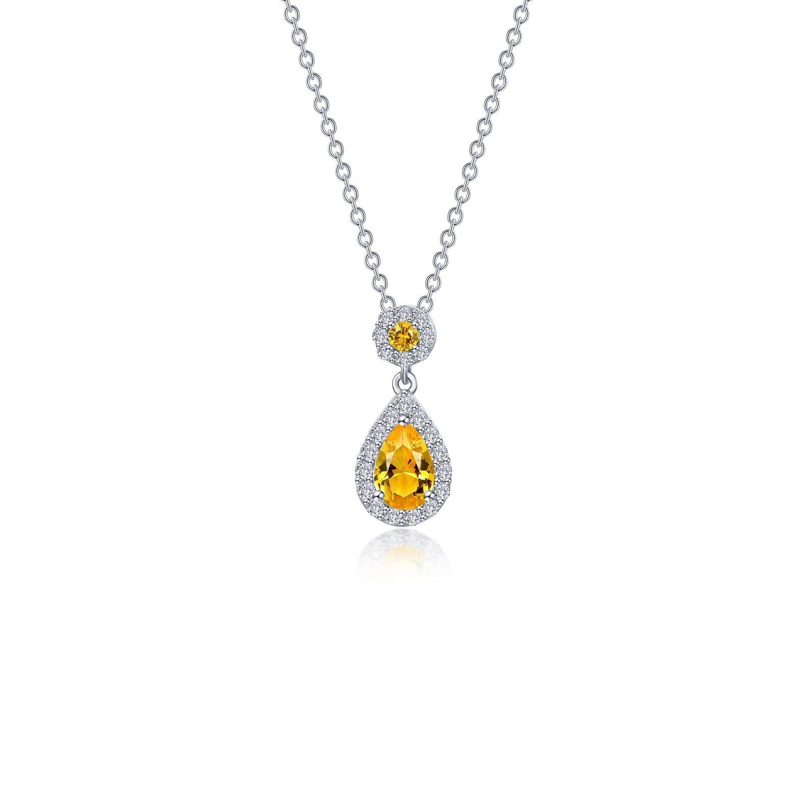 LAFONN Pear Shape Halo Necklace N0318GNP20