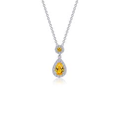 LAFONN Pear Shape Halo Necklace N0318GNP20