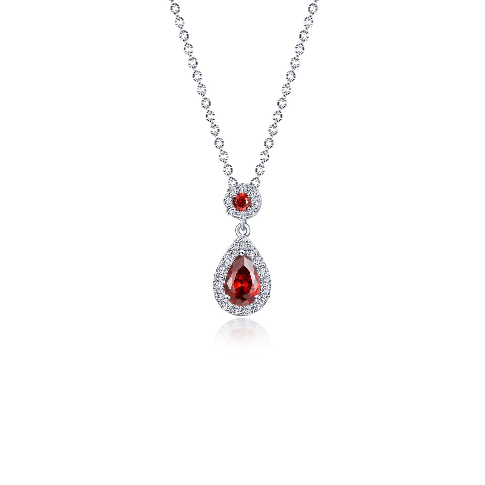 LAFONN Pear Shape Halo Necklace N0318GNP20
