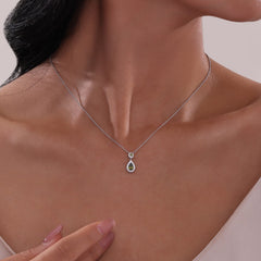 LAFONN Pear Shape Halo Necklace N0318GNP20