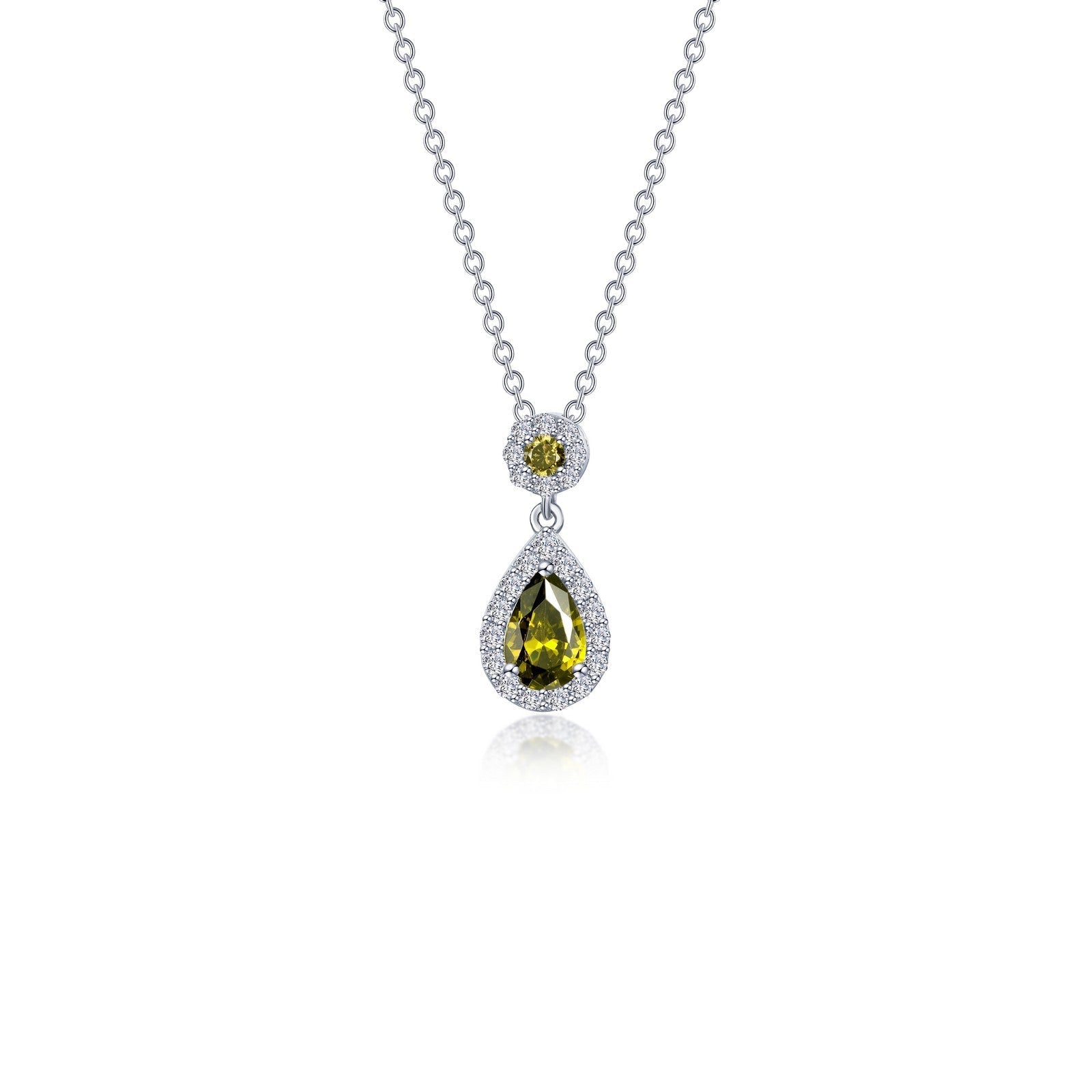 LAFONN Pear Shape Halo Necklace N0318GNP20