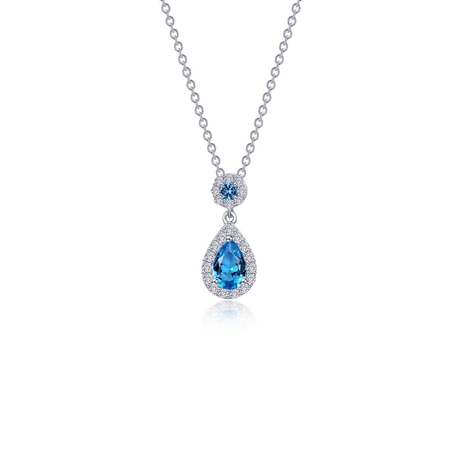 LAFONN Pear Shape Halo Necklace N0318GNP20