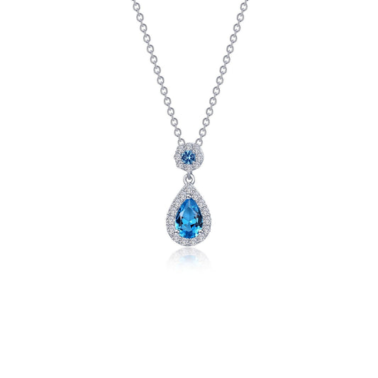 LAFONN Pear Shape Halo Necklace N0318SBP20