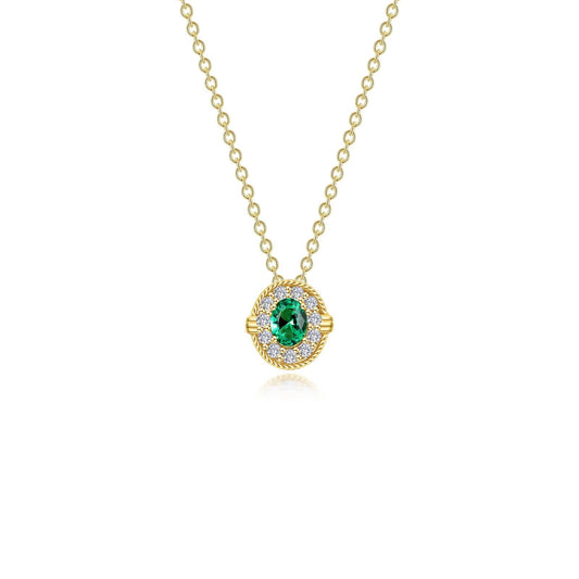 LAFONN 0.51 CTW Halo Necklace N0320CEG20