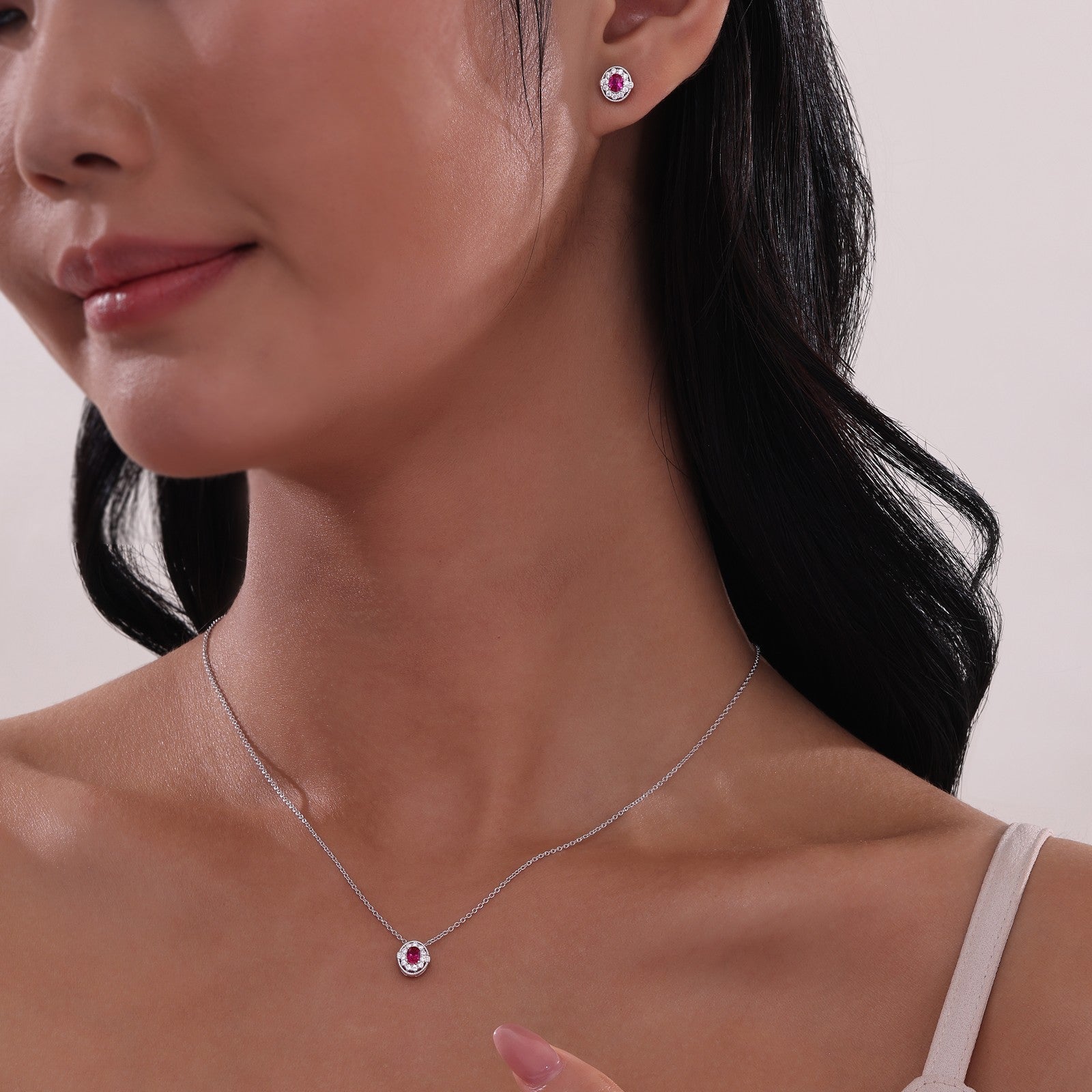 LAFONN 0.51 CTW Halo Necklace N0320CRP20