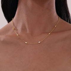 LAFONN 0.6 CTW Adjustable Station Necklace N0321CLG18
