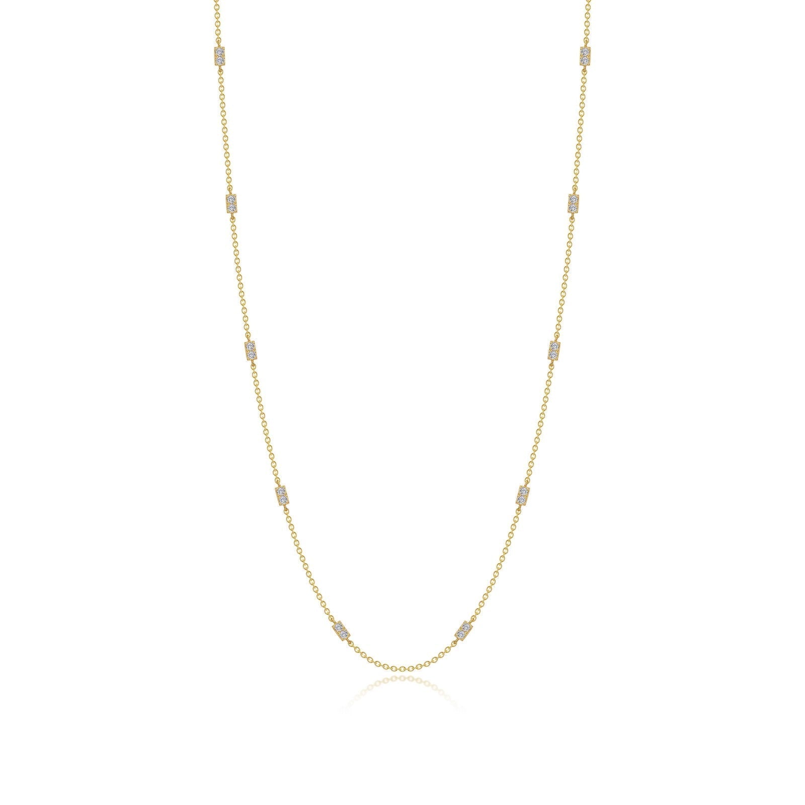LAFONN 0.6 CTW Adjustable Station Necklace N0321CLG18