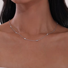 LAFONN 0.6 CTW Adjustable Station Necklace N0321CLG18