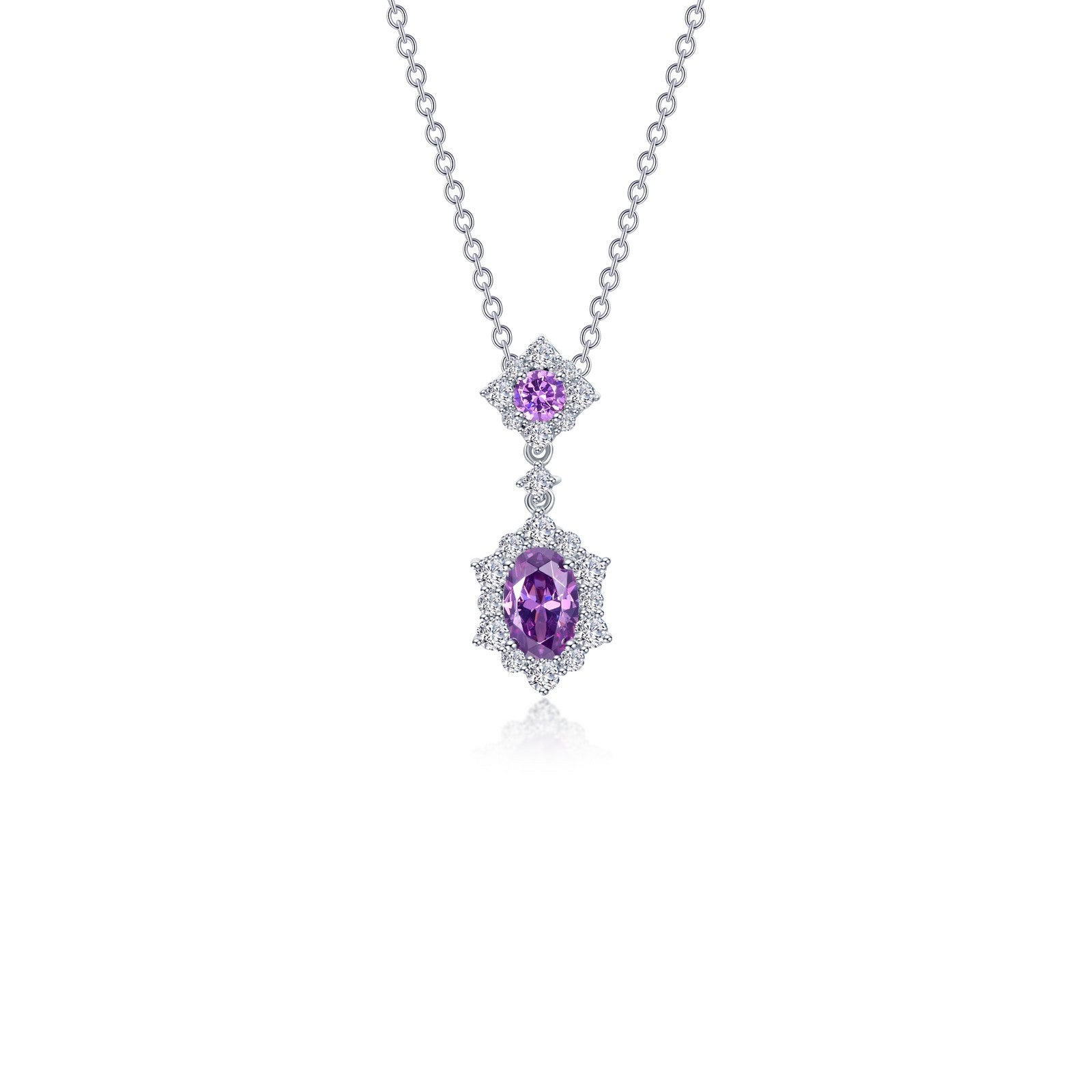 LAFONN 1.02 CTW Oval Halo Necklace N0322BTP20