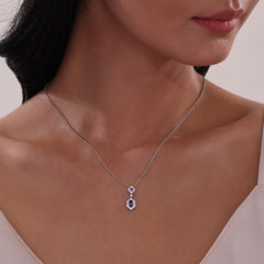 LAFONN 1.02 CTW Oval Halo Necklace N0322BTP20