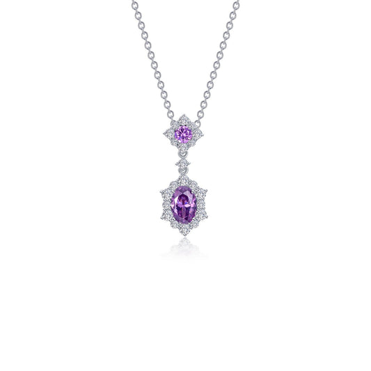 LAFONN 1.02 CTW Oval Halo Necklace N0322AMP20