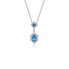 LAFONN 1.02 CTW Oval Halo Necklace N0322BTP20