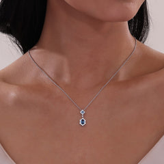 LAFONN 1.02 CTW Oval Halo Necklace N0322BTP20