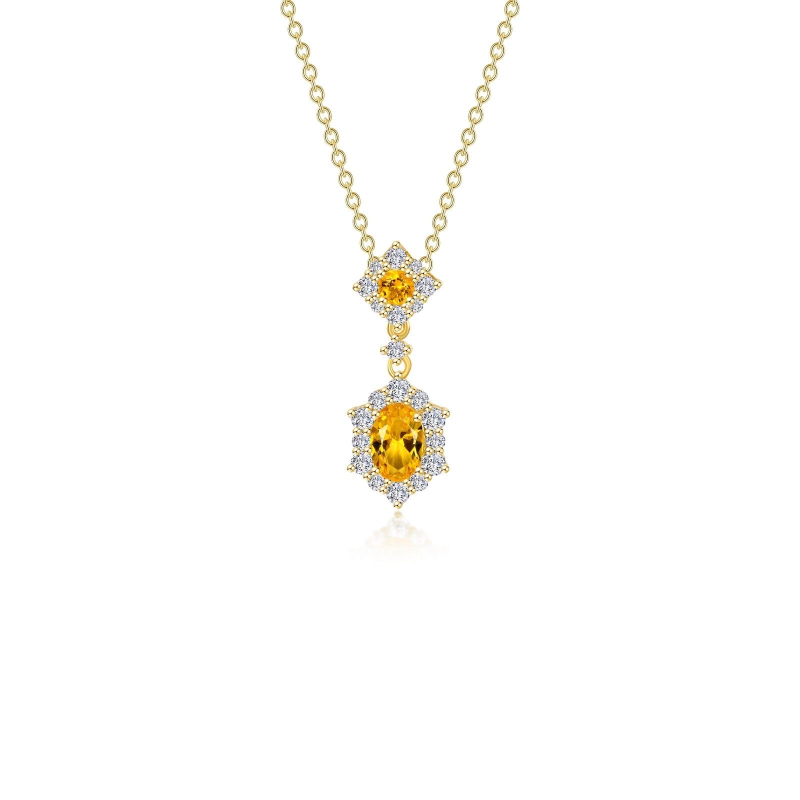 LAFONN 1.02 CTW Oval Halo Necklace N0322BTP20