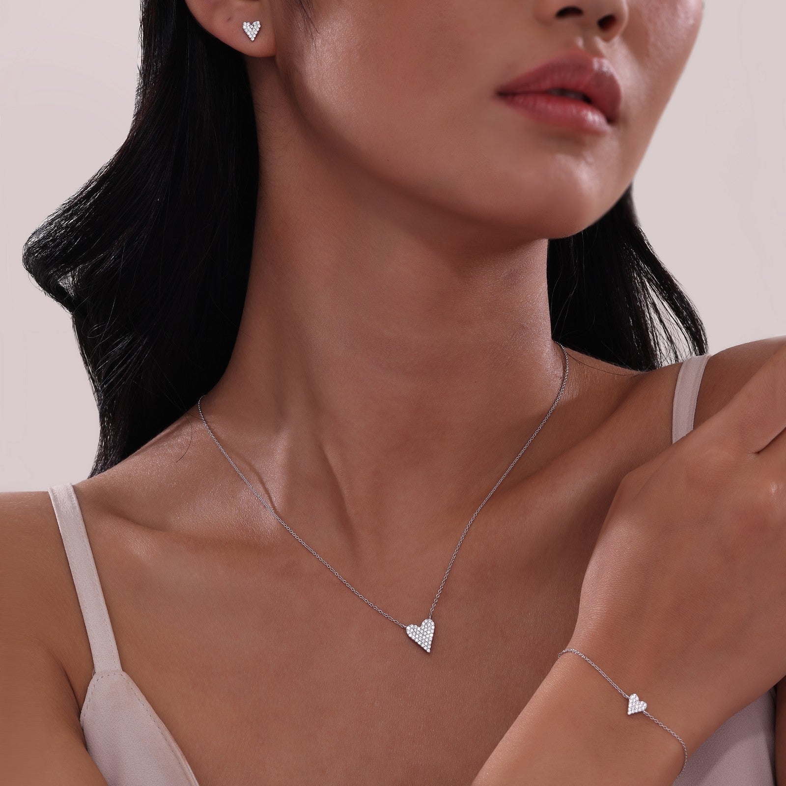 LAFONN Pave Heart Necklace N0323CLP20