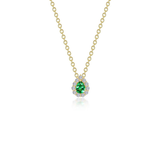 LAFONN 0.61 CTW Pear-shaped Halo Necklace N0325CEG18