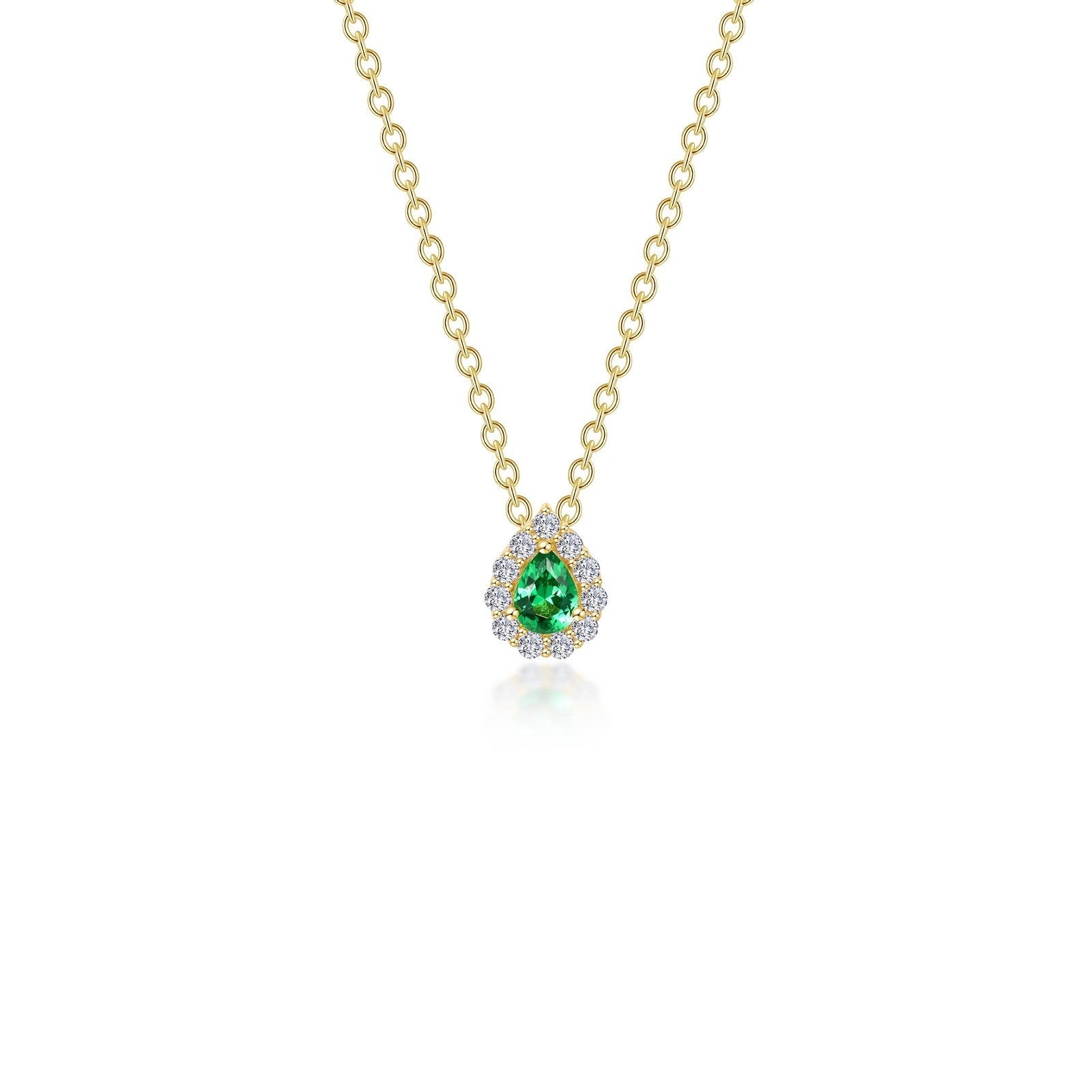 LAFONN 0.61 CTW Pear-shaped Halo Necklace N0325CRP18