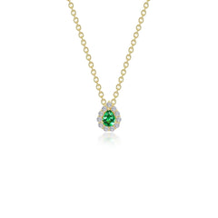 LAFONN 0.61 CTW Pear-shaped Halo Necklace N0325CEG18
