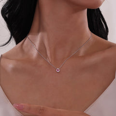 LAFONN 0.61 CTW Pear-shaped Halo Necklace N0325CRP18