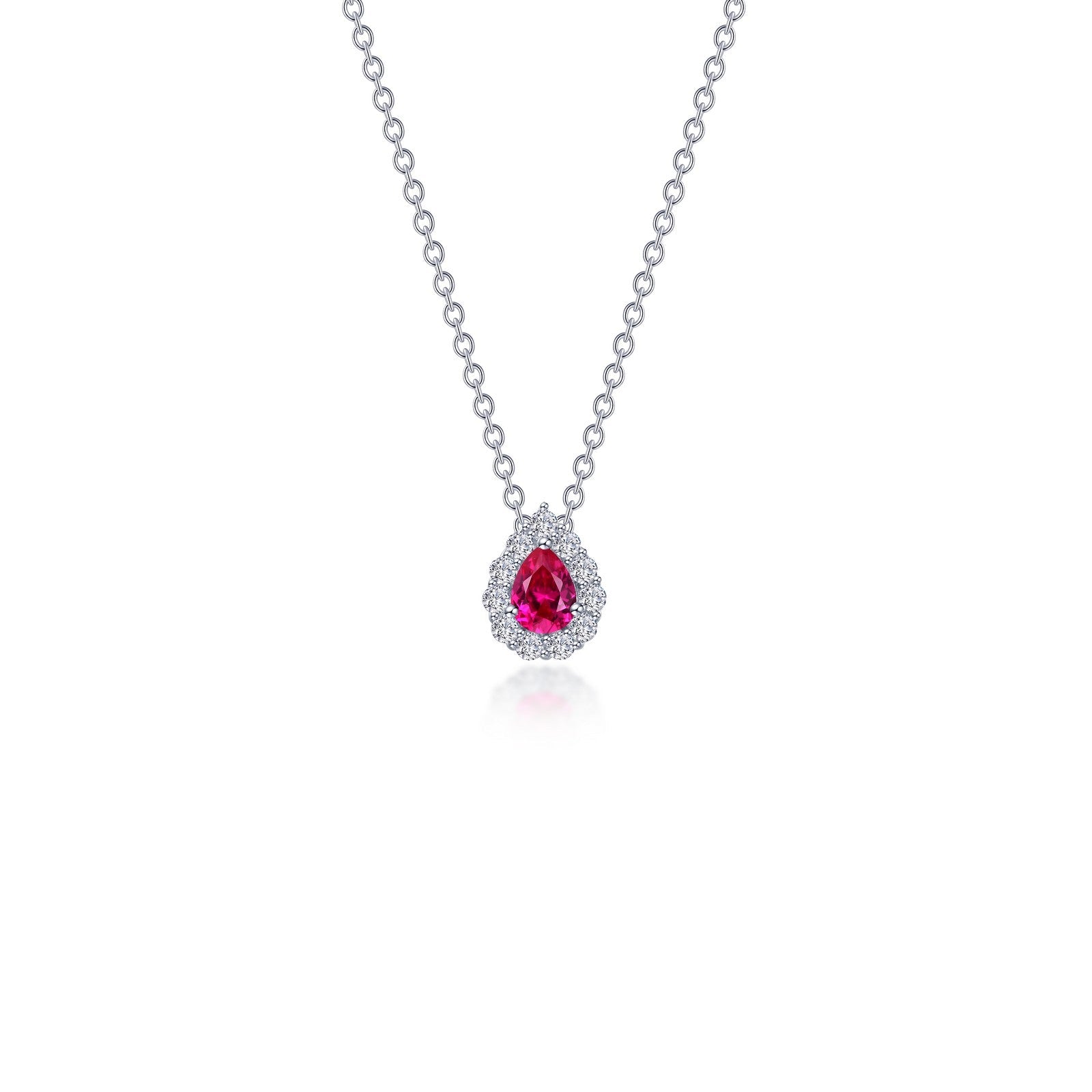 LAFONN 0.61 CTW Pear-shaped Halo Necklace N0325CSP18