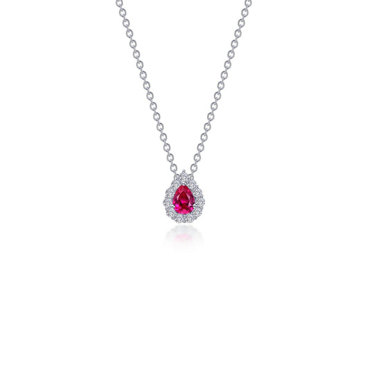 LAFONN 0.61 CTW Pear-shaped Halo Necklace N0325CRP18