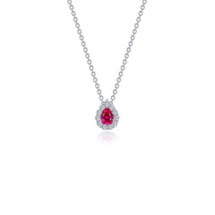 LAFONN 0.61 CTW Pear-shaped Halo Necklace N0325CEG18