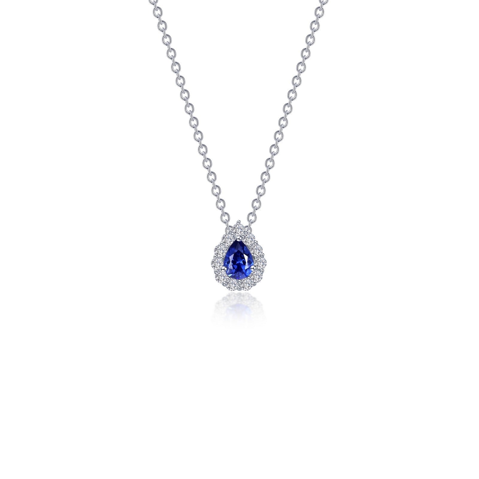 LAFONN 0.61 CTW Pear-shaped Halo Necklace N0325CEG18
