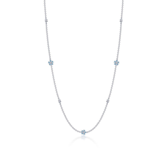 LAFONN 0.81 CTW Mini Flower Station Necklace N0330BTP18