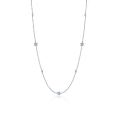 LAFONN 0.81 CTW Mini Flower Station Necklace N0330BTP18
