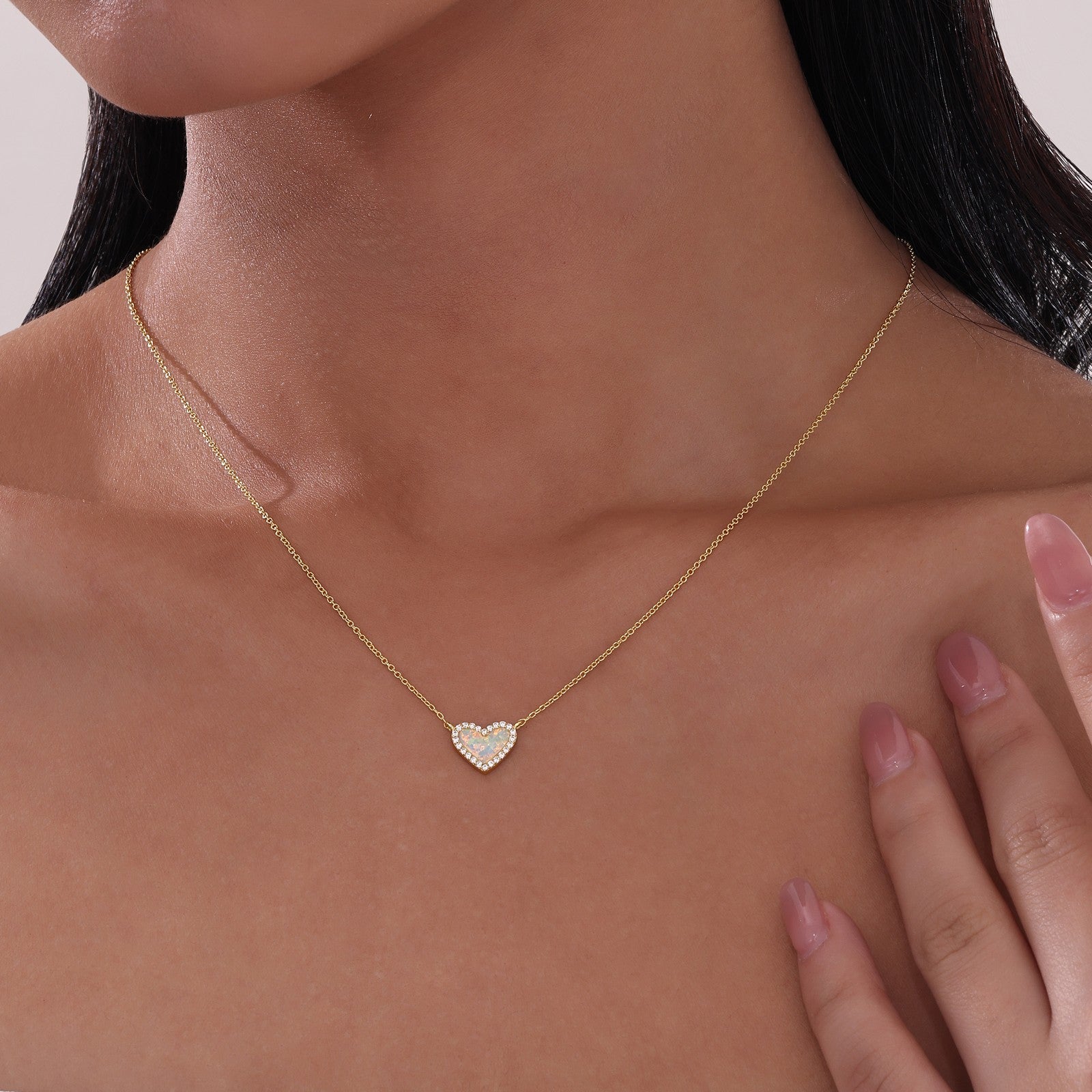 LAFONN Halo Heart Necklace N0331OPG20